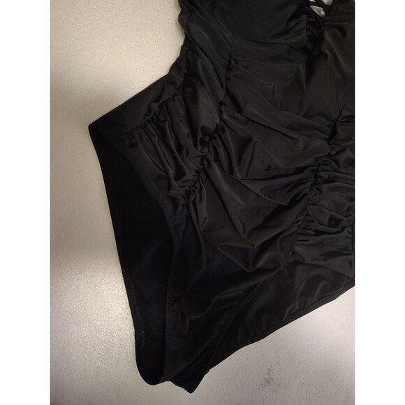 Torrid Women’s Plus Size 2 (2X / 18-20) Black 1 Piece Swimsuit Ruched Strapless - Picture 3 of 6